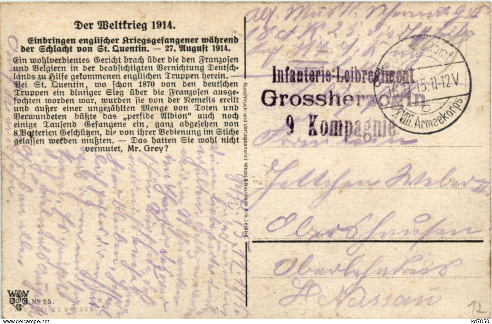 WK 1 - Einbringen Englischer Gefangener - Feldpost - Weltkrieg 1914-18