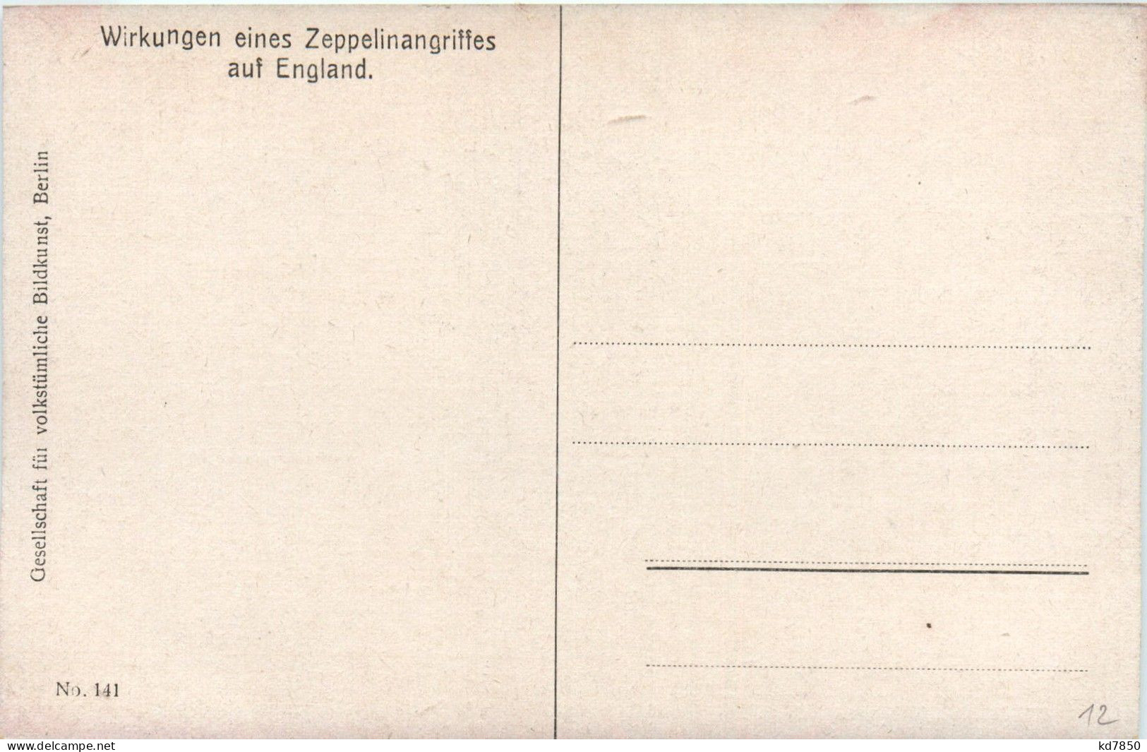 Wirkung Eines Zeppelinangriffs Auf England - Weltkrieg 1914-18