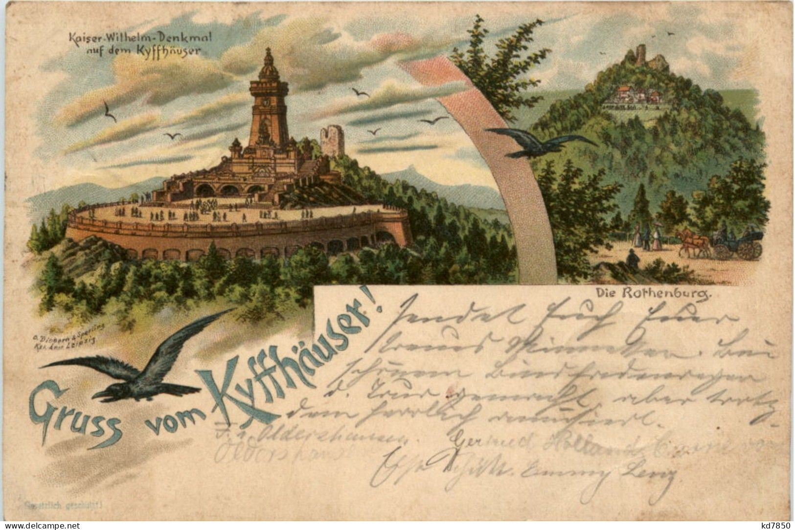 Gruss Vom Kyffhäuser - Litho - Kyffhaeuser