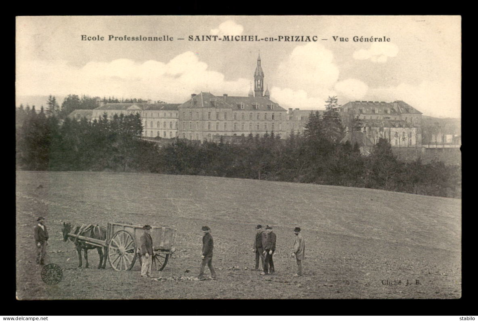 56 - ST-MICHEL-EN-PRIZIAC - ECOLE PROFESSIONNELLE - VUE GENERALE - ATTELAGE - AGRICULTURE - Andere & Zonder Classificatie