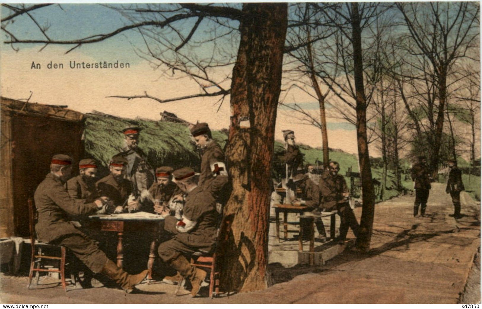 An Den Unterständen - Feldpost - War 1914-18