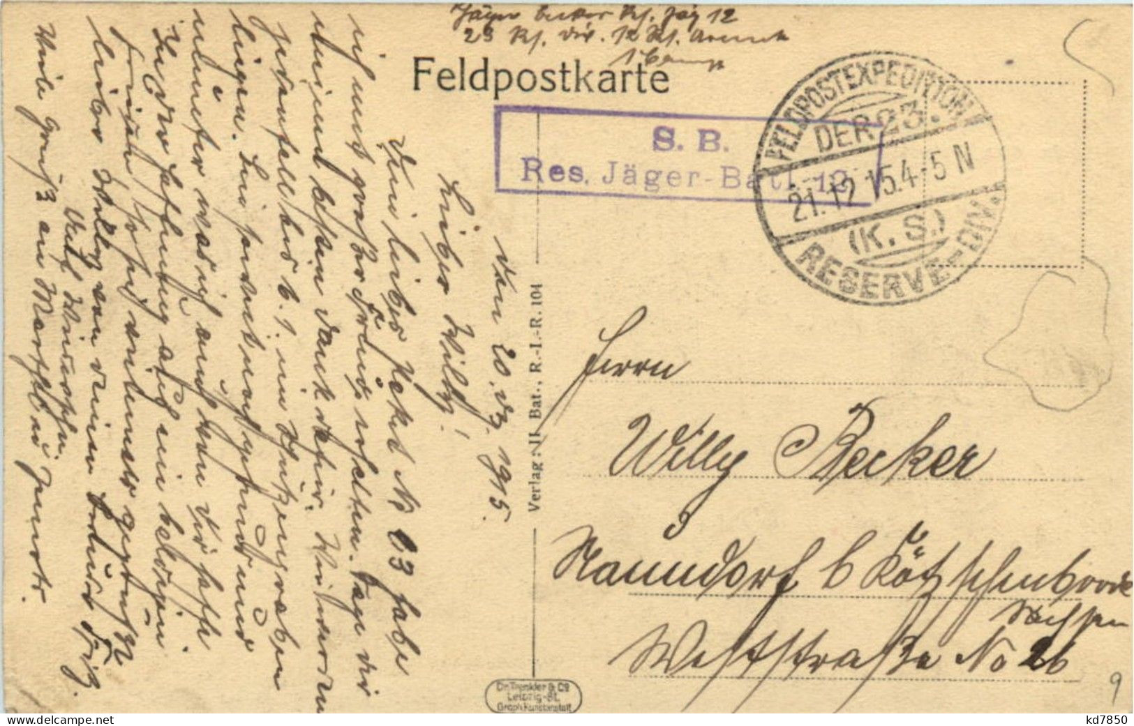 An Den Unterständen - Feldpost - War 1914-18