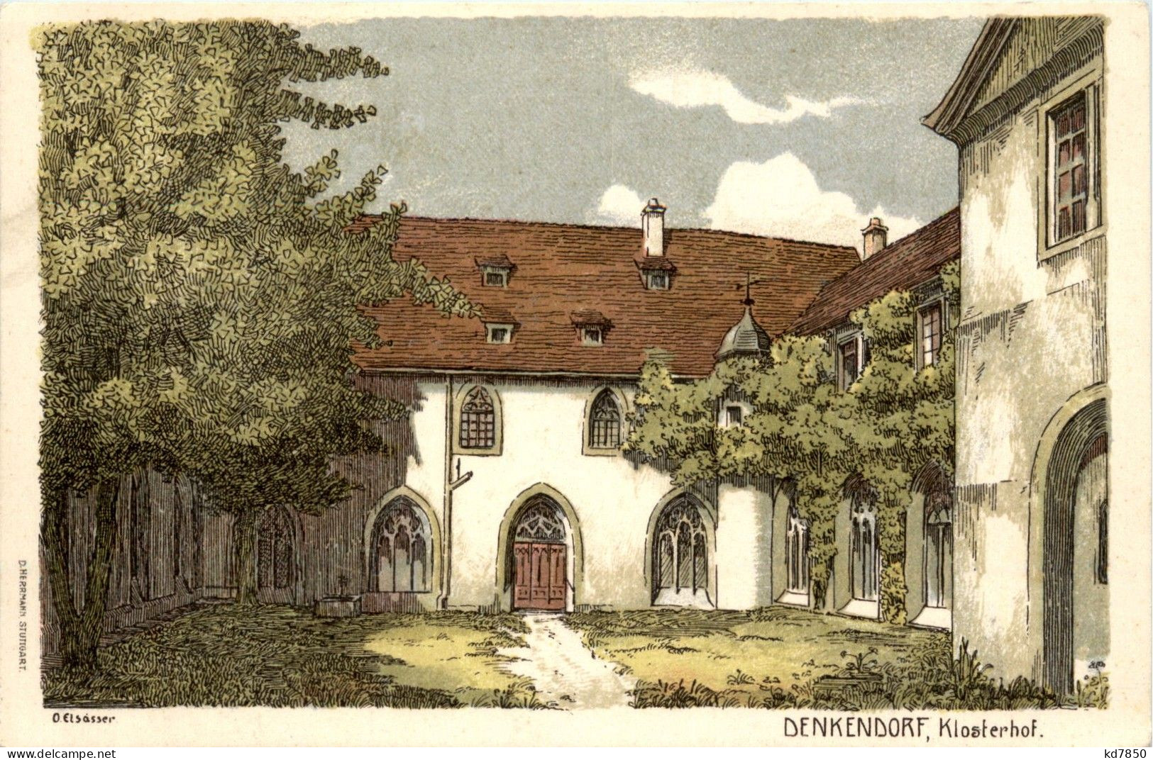 Denkendorf - Klosterhof - Künstlerkarte O. Elsässer - Esslingen