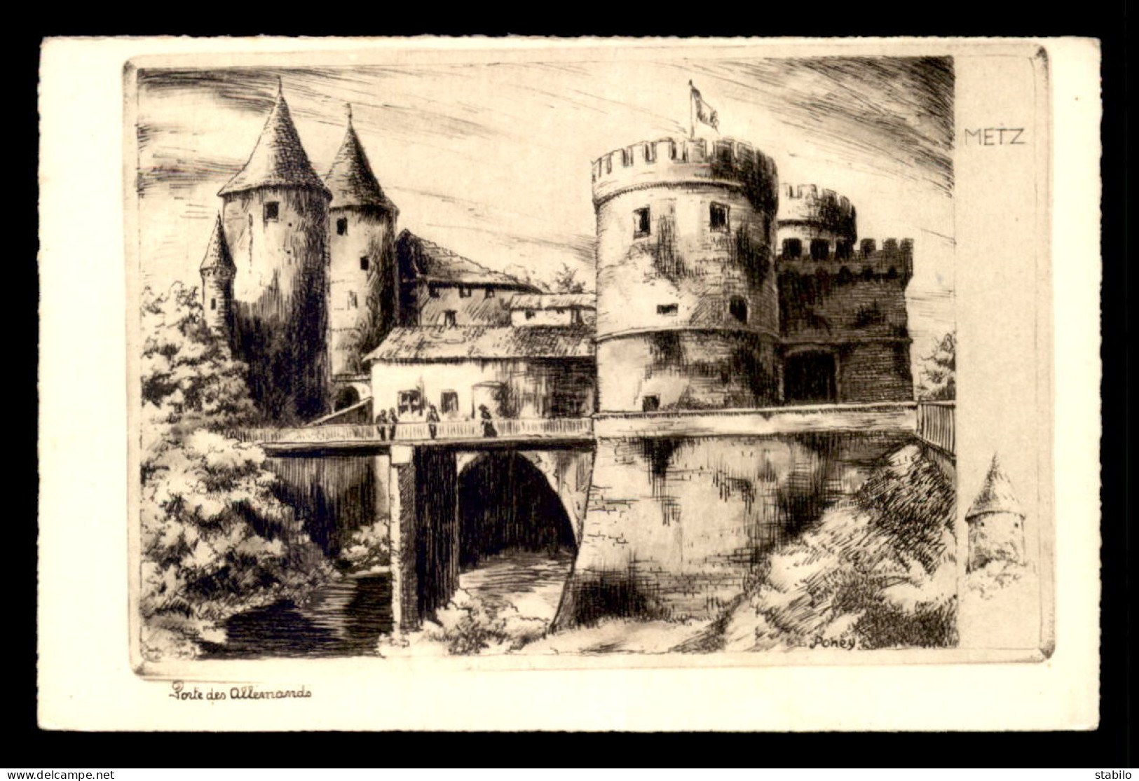 57 - METZ - PORTE DES ALLEMANDS - GRAVURE - Metz