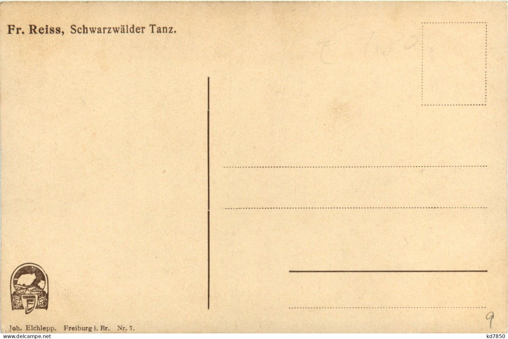 Schwarzwälder Tracht - Künstlerkarte Fr. Reiss - Danze