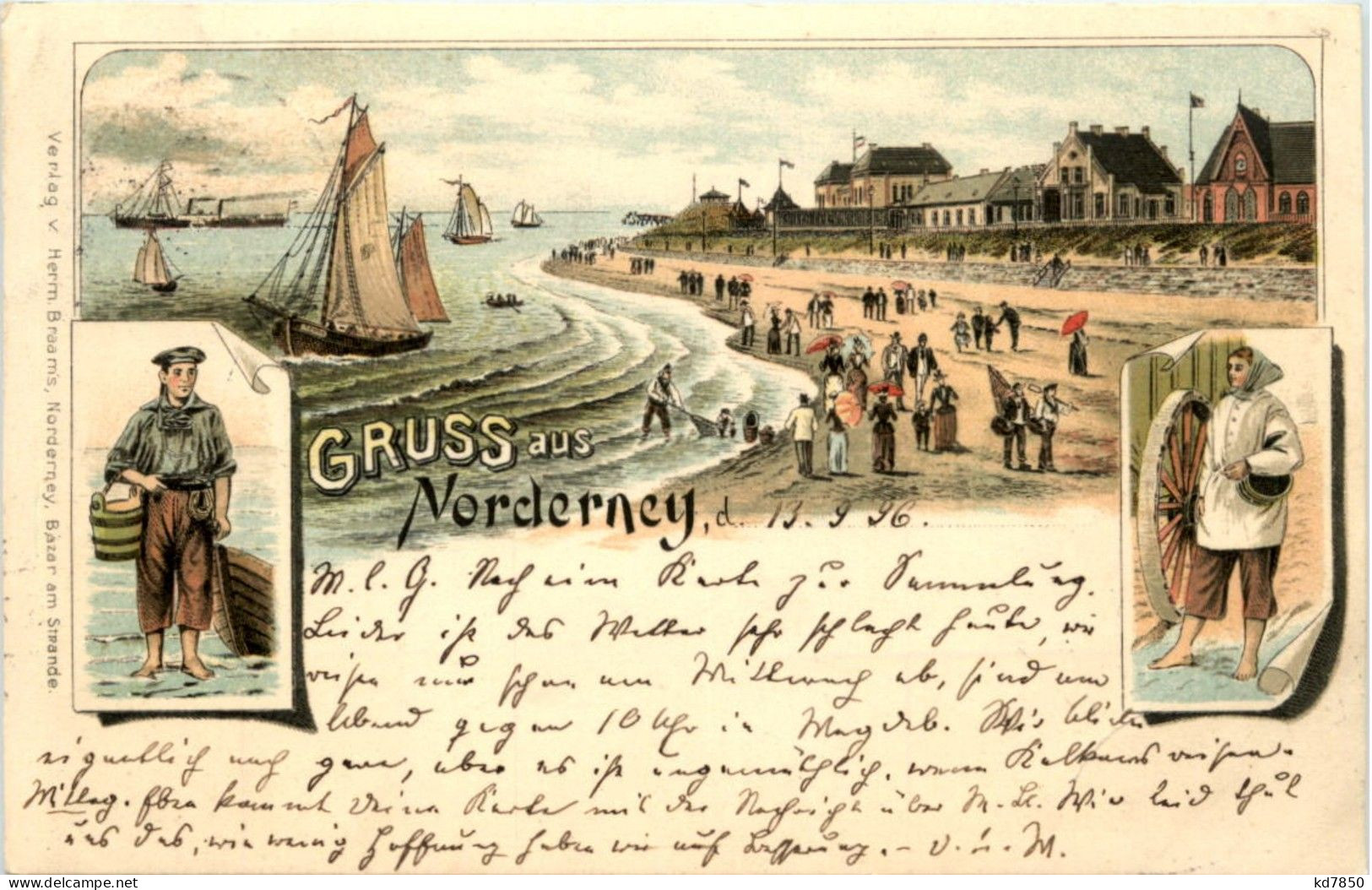 Gruss Aus Norderney - Litho 1896 - Norderney