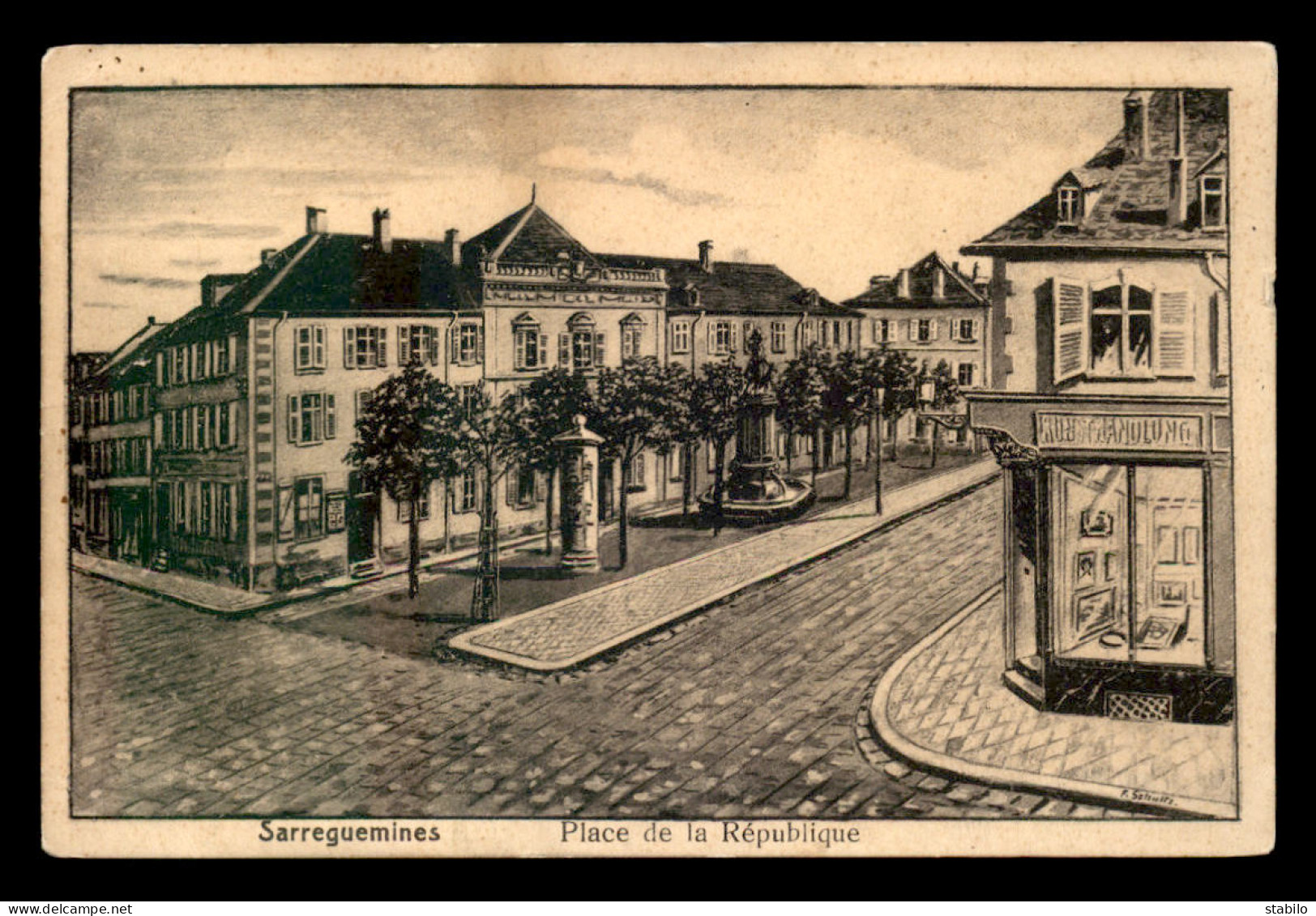 57 - SARREGUEMINES - PLACE DE LA REPUBLIQUE - CARTE SIGNEE F. SCHULTZ - Sarreguemines