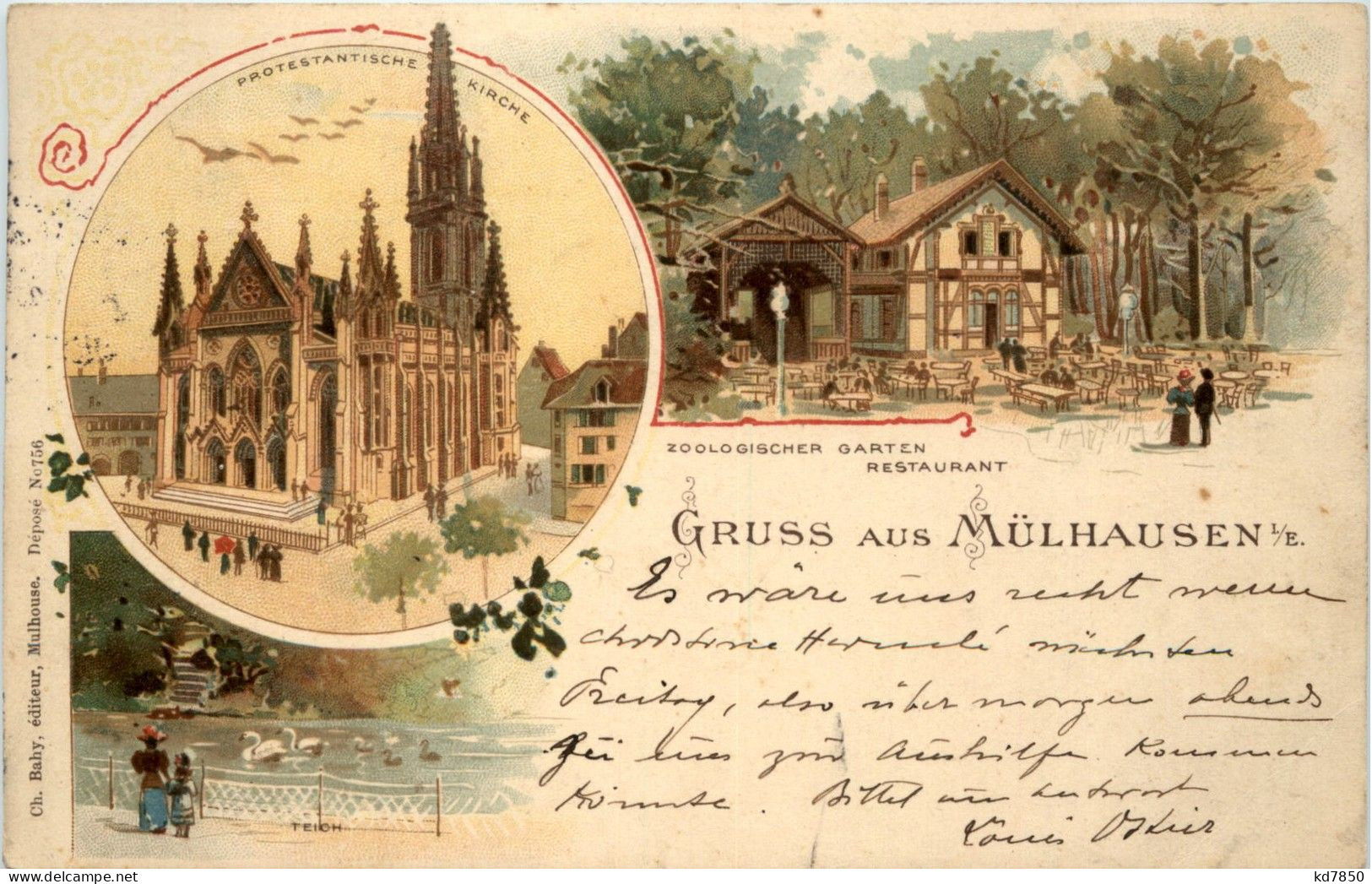 Gruss Aus Mülhausen - Litho - Mulhouse
