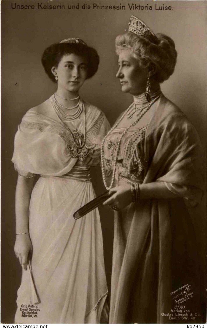 Kaiserin Und Prinzessin Viktoria Luise - Royal Families