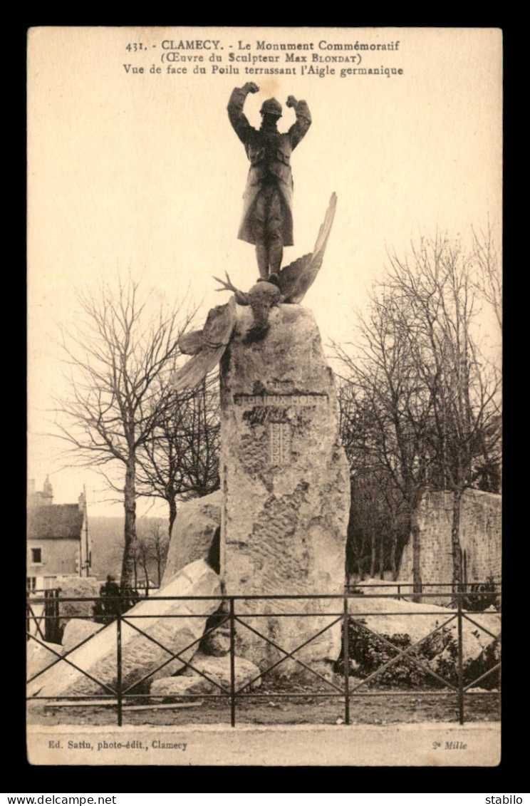 58 - CLAMECY - LE MONUMENT COMMEMORATIF - SCULPTURE DE MAX BLONDAT - Clamecy