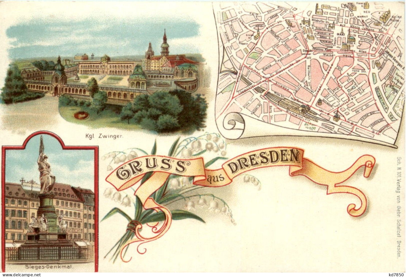 Gruss Aus Dresden - Litho - Dresden