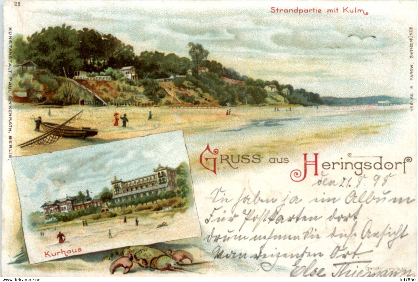 Gruss Heringsdorf - Litho - Usedom