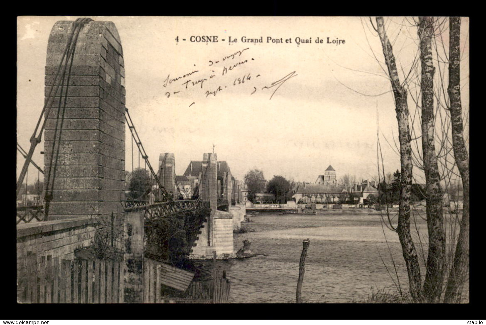 58 - COSNE-SUR-LOIRE - LE GRAND PONT ET QUAI DE LOIRE - Cosne Cours Sur Loire