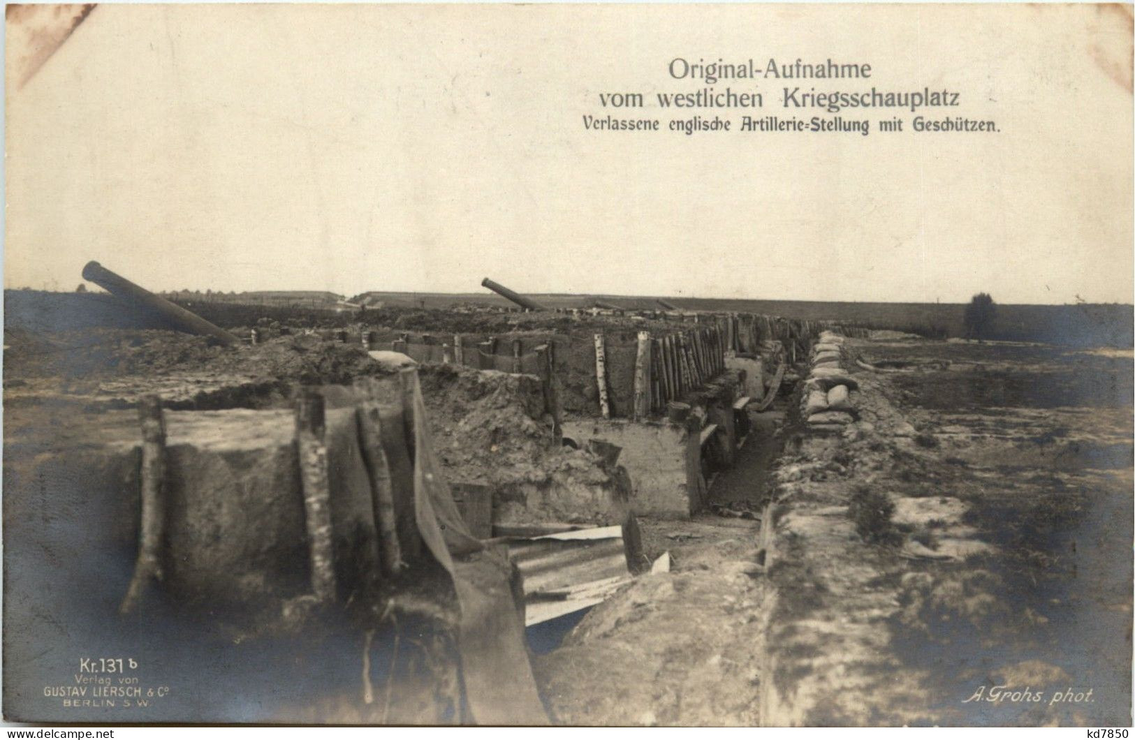 Verlassene Englische Artillerie Stellung - War 1914-18