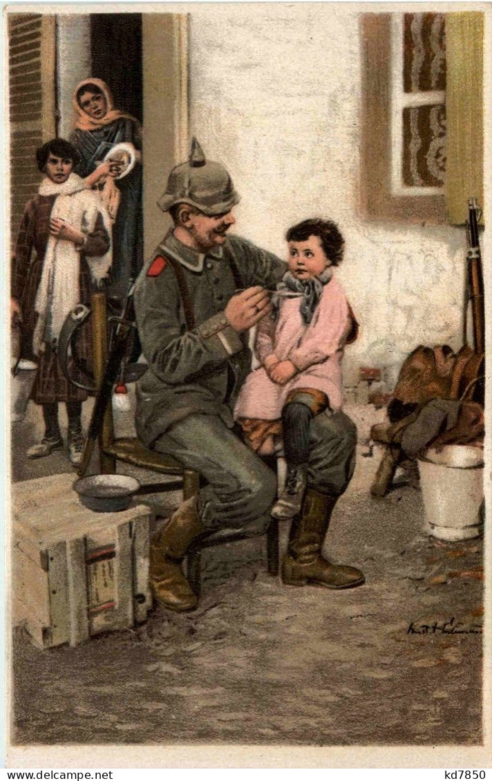 Soldat Mit Kind - Weltkrieg 1914-18
