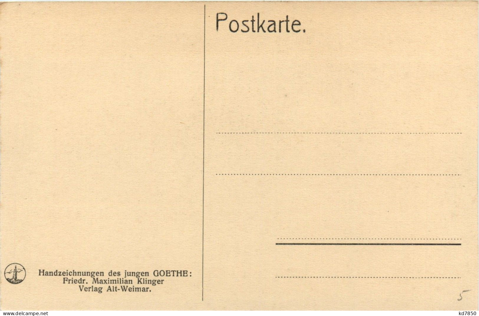 Handzeichnung Des Jungen Goethe - Schriftsteller