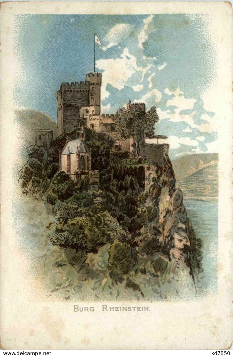 Burg Rheinstein - Litho - Sonstige & Ohne Zuordnung