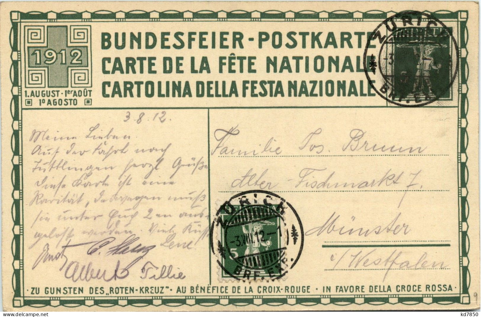 Bundesfeier Postkarte 1912 - Altri & Non Classificati