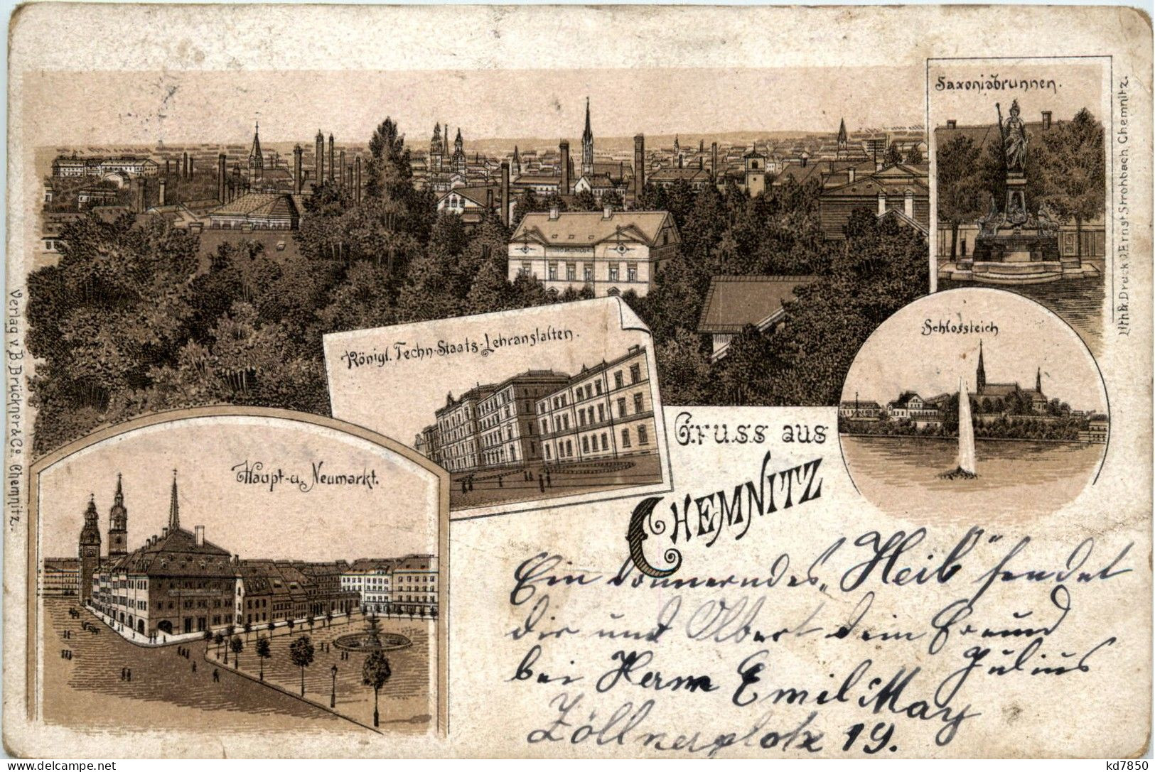 Gruss Aus Chemnitz - Litho - Chemnitz