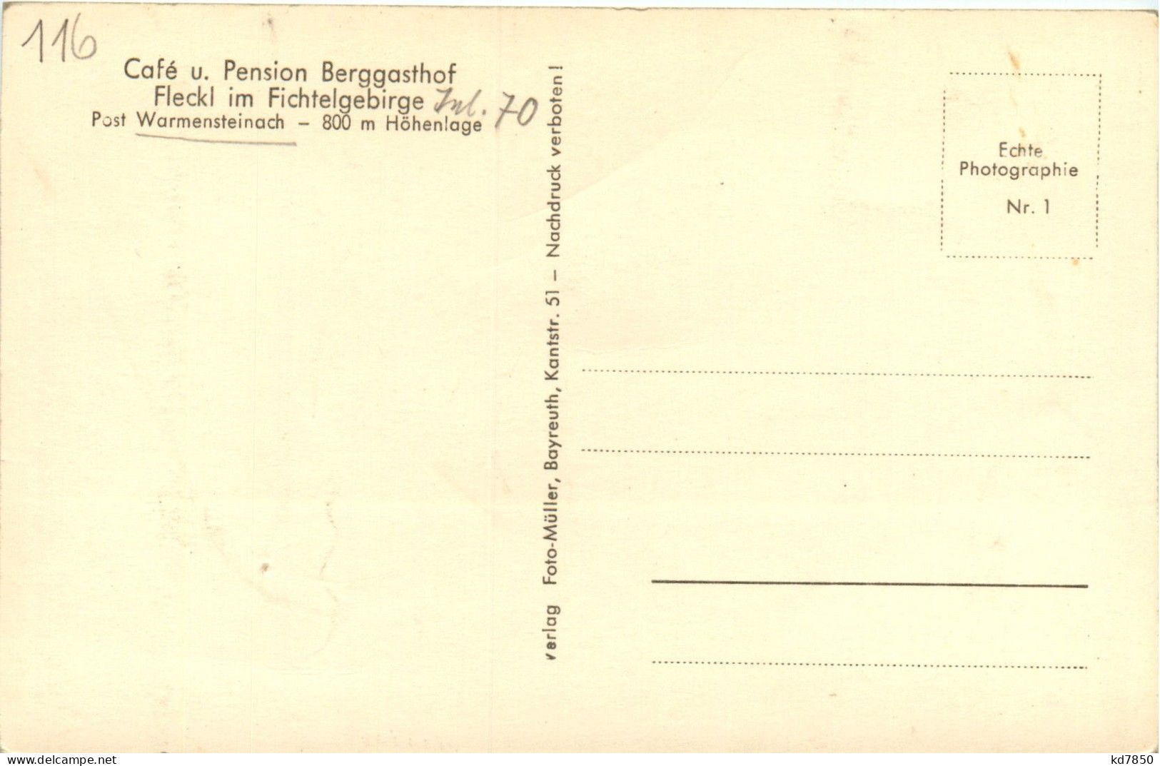 Berg Gasthof Fleckl Im Fichtelgebirge - Bayreuth