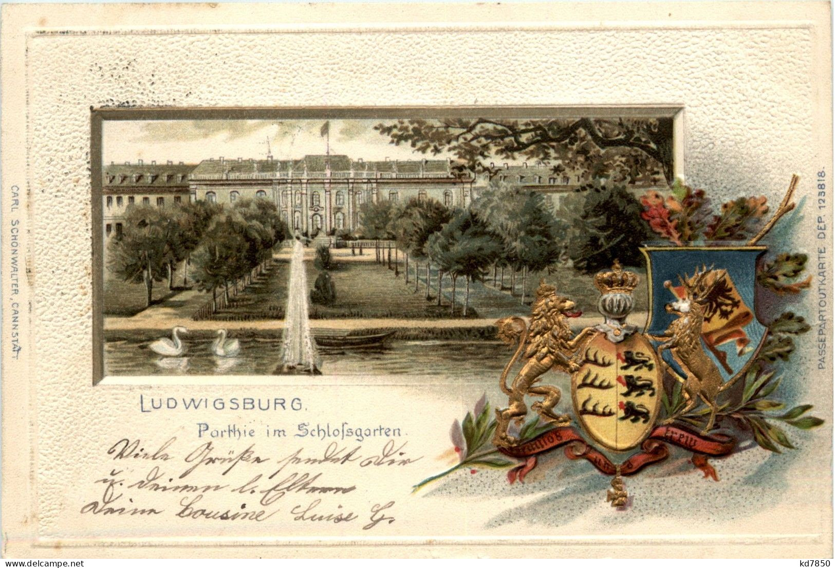 Ludwigsburg - Partie Im Schlossgarten - Litho - Ludwigsburg