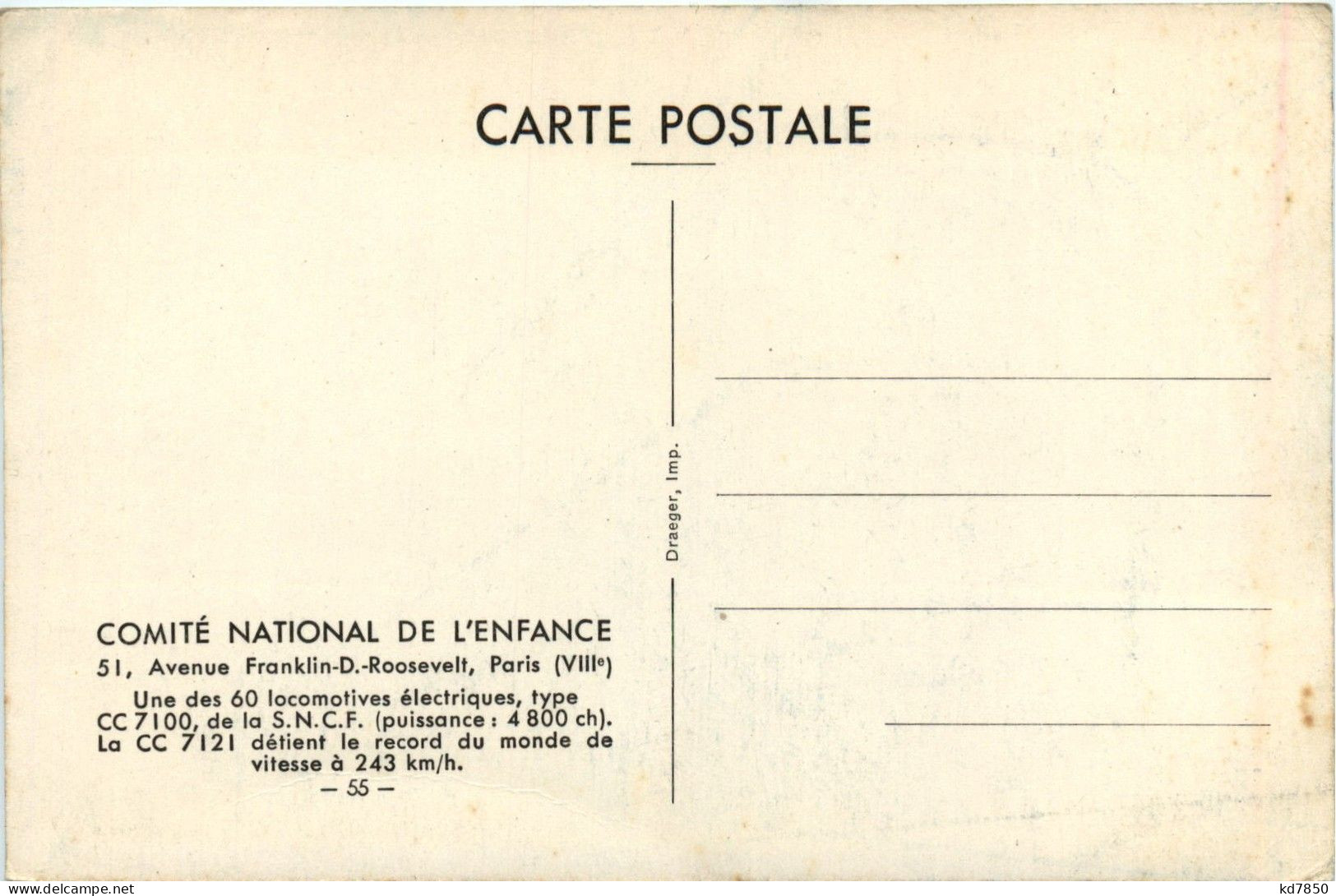 Camite National De L Enfance - Eisenbahnen