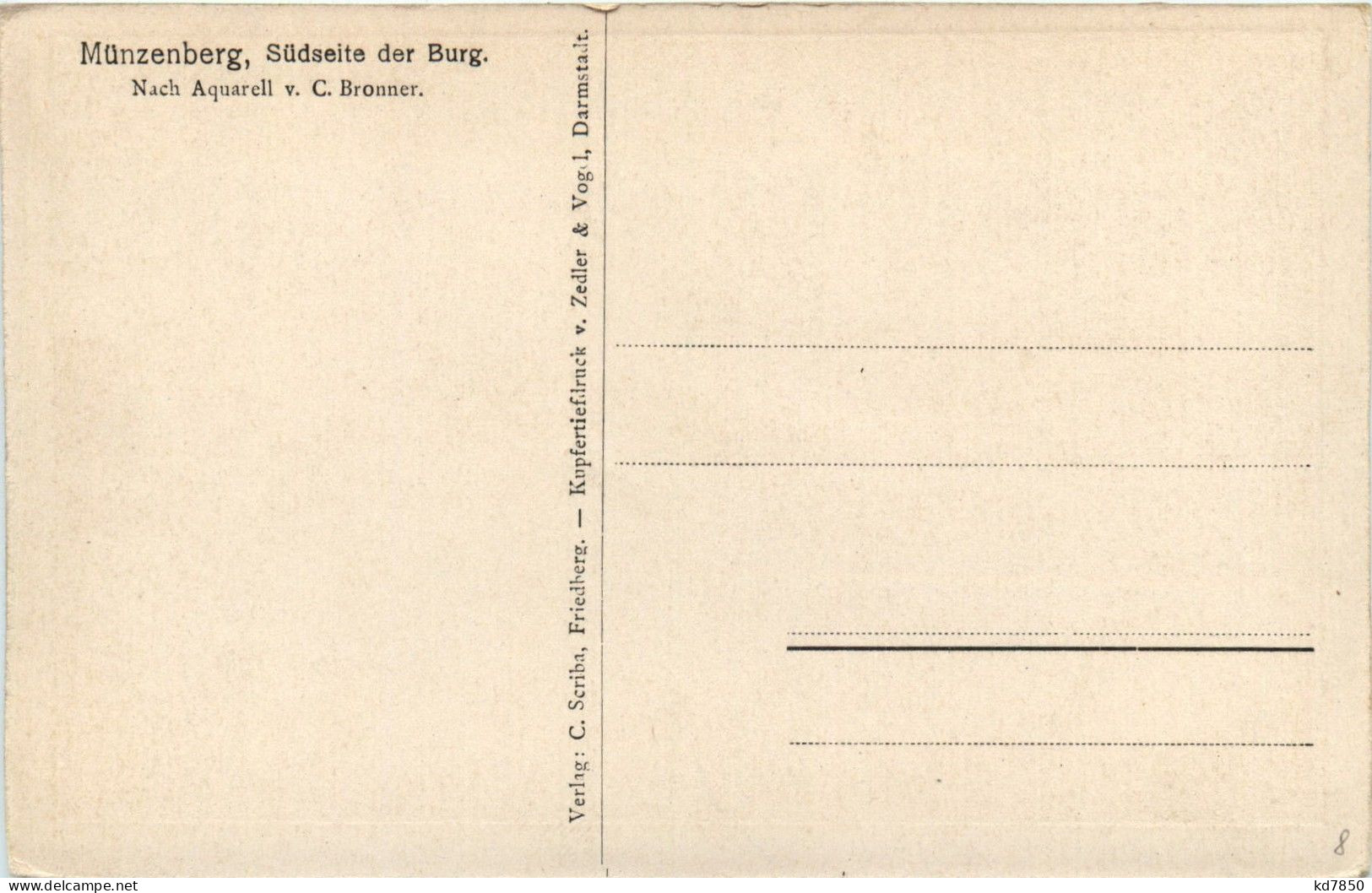 Münzenberg - Künstlerkarte C. Bronner - Sonstige & Ohne Zuordnung