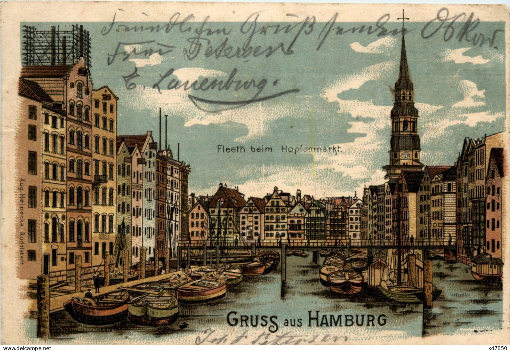 Gruss Aus Hamburg - Litho - Otros & Sin Clasificación