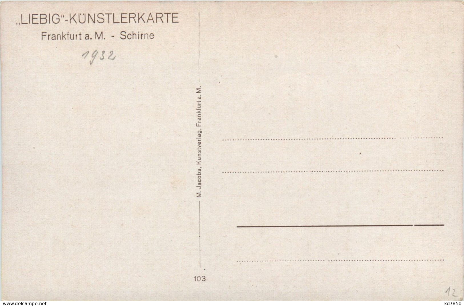 Frankfurt - Schirne - Künstlerkarte Liebig - Frankfurt A. Main