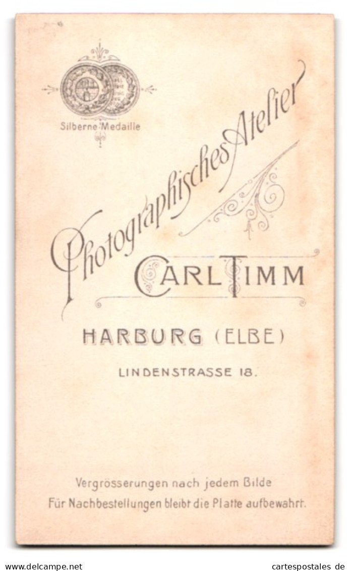 Fotografie Carl Timm, Harburg A. E., Lindenstrasse 18, Kleinkind Im Kleid Mit Karomuster  - Anonieme Personen