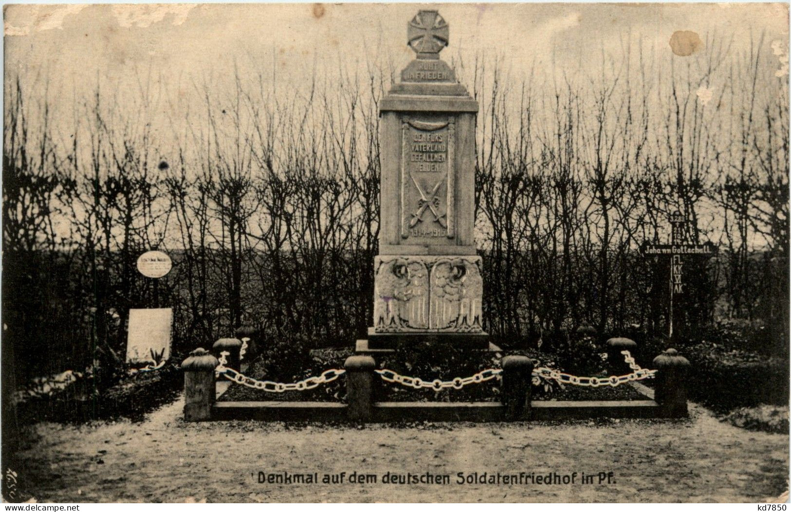 Denkmal Auf Dem Deutschen Soldatenfriedhof In Pf. - Feldpost - Weltkrieg 1914-18