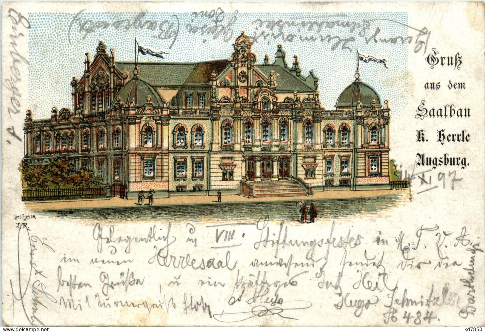 Gruss Aus Augsburg - Saalbau - Litho - Augsburg