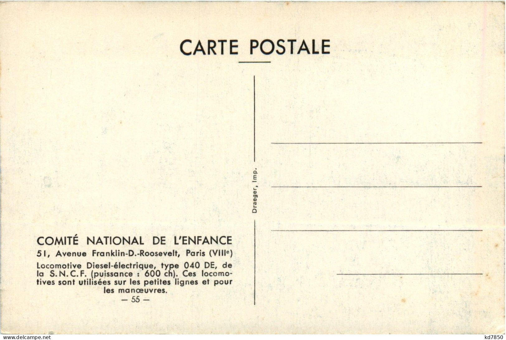 Camite National De L Enfance - Eisenbahnen