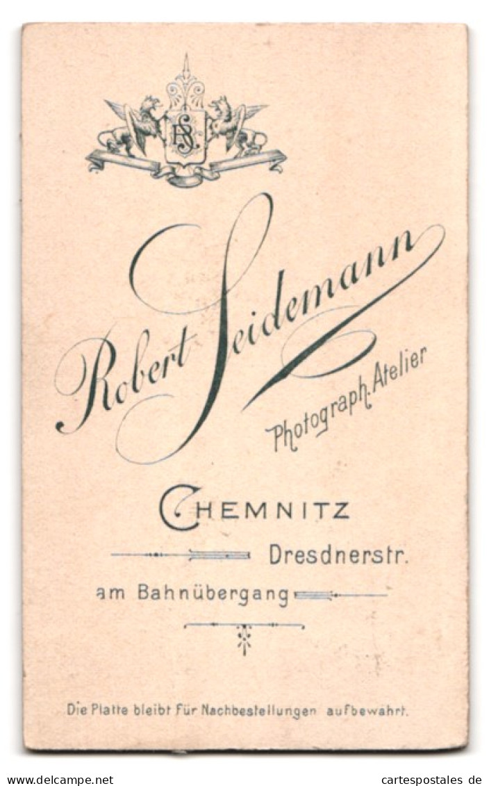 Fotografie R. Seidemann, Chemnitz, Dresdnerstr., Portrait Junger Mann Im Anzug Mit Weisser Fliege Schaut Grimmig  - Anonieme Personen