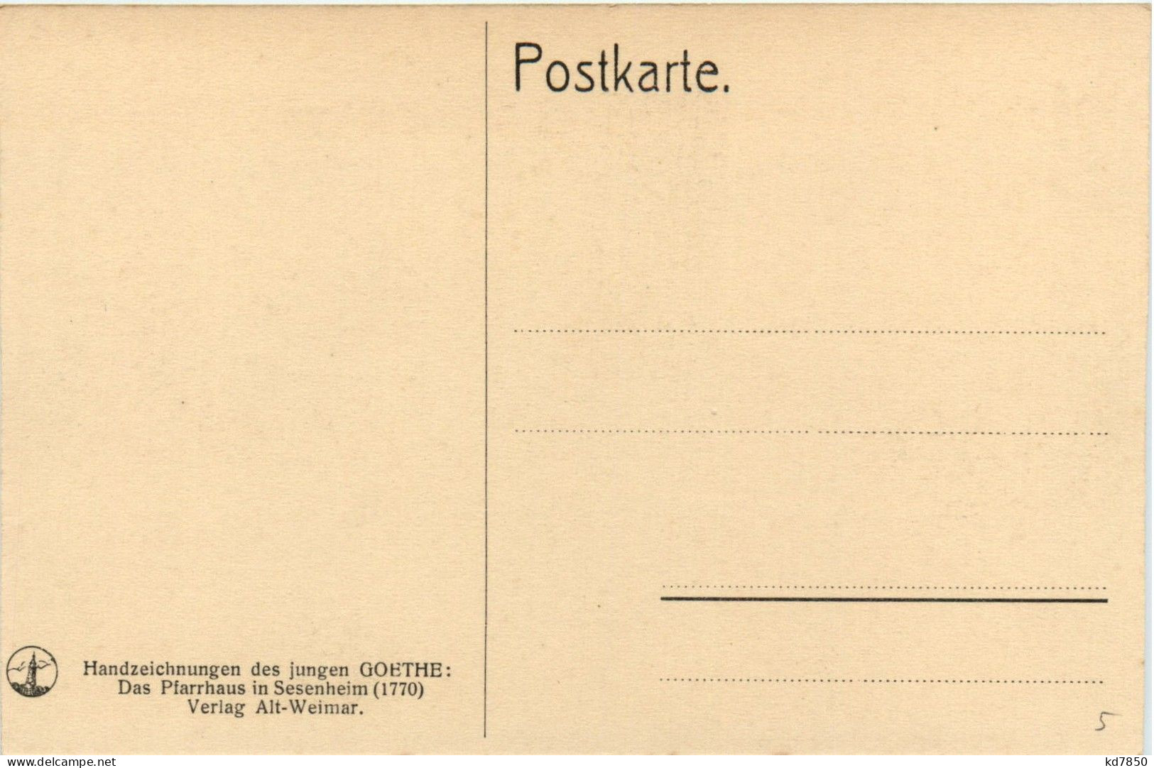 Handzeichnung Des Jungen Goethe - Writers