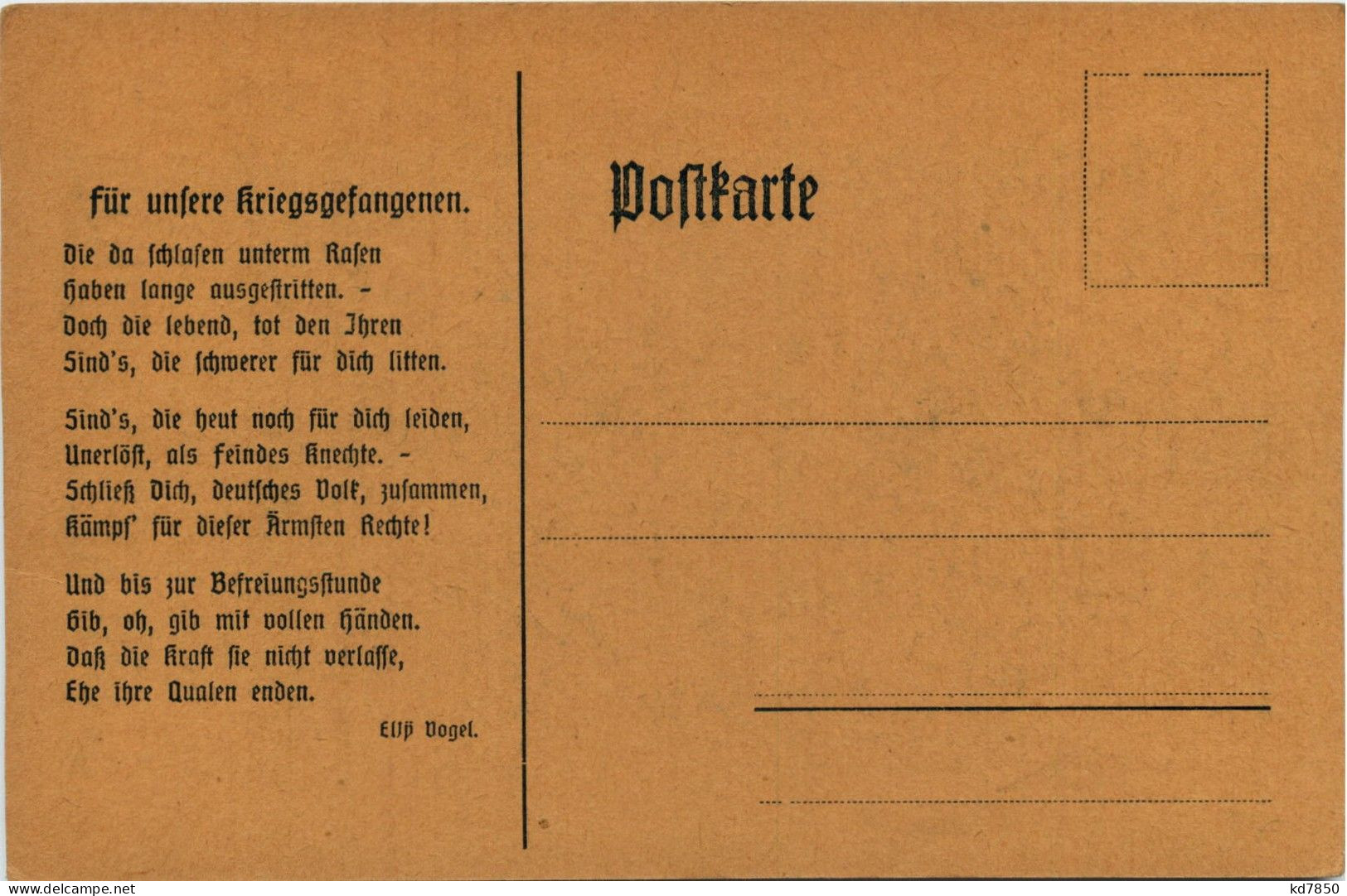 Hilfswerk Für Deutschen Kiregsgefangenen - Weltkrieg 1914-18