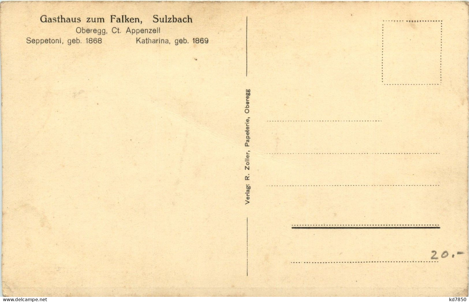 Sulbach Oberegg - Gasthaus Zum Falken - Oberegg