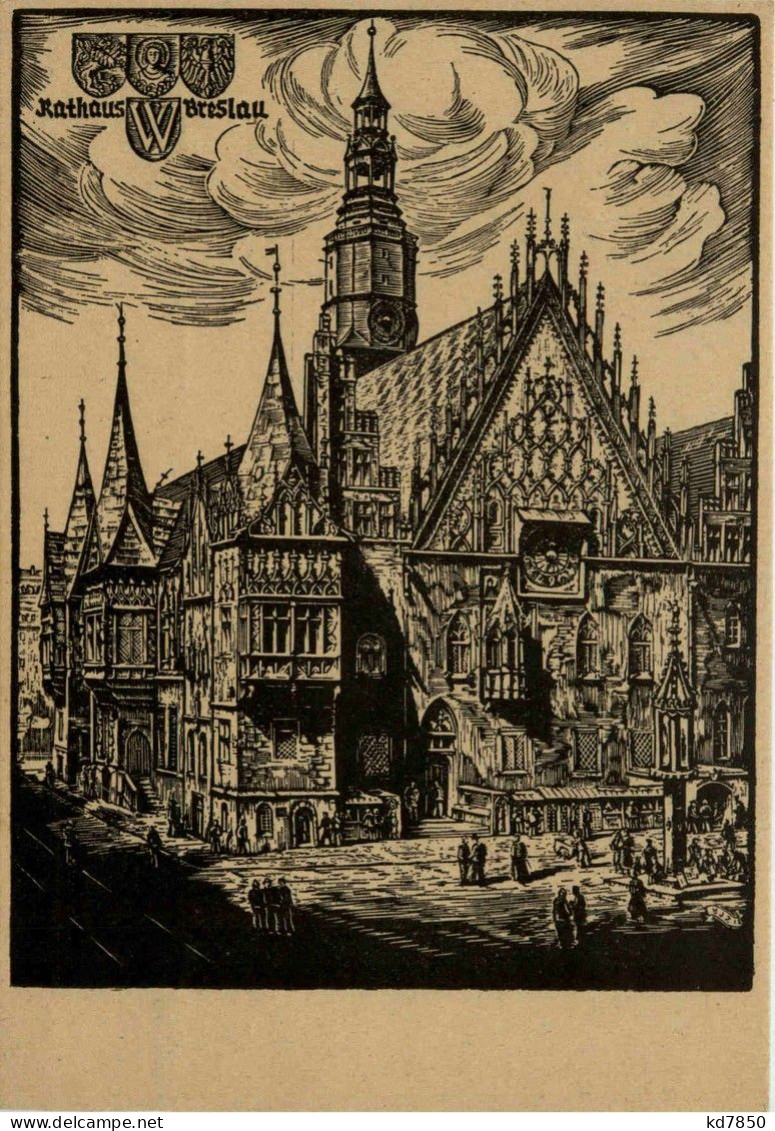 Breslau Rathaus - Künstlerkarte Bodo Zimmermann - Poland