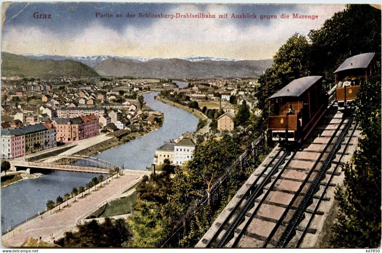 Graz,Partie An Der Schlossberg-Drahtseilbahn Mit Ausblick - Graz