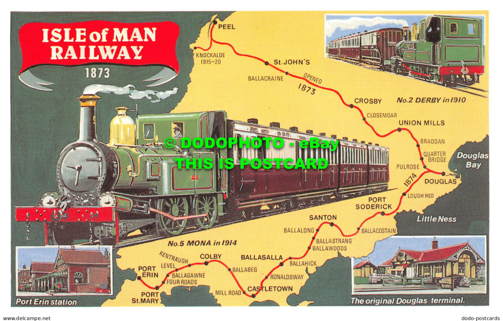 R542850 Isle Of Man Railway. Port Erin Station. Dalkeith Publishing. Card No. D. - Monde