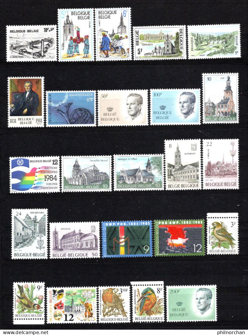 Belgique 1976à1986 Neufs** TB 47 Timbres Différents  14  €    (cote 90,90 €, 47 Valeurs) - Unused Stamps