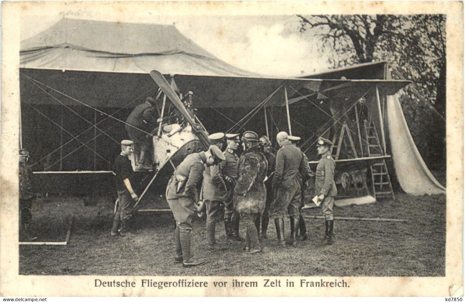 Deutsche Fliegeroffiziere In Frankreich - Feldpost 121 Inf Div - Weltkrieg 1914-18
