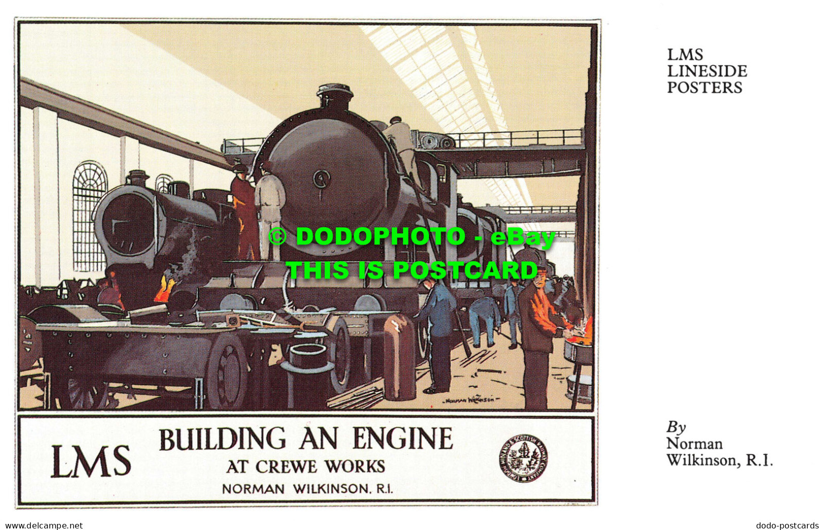 R542953 L. M. S. Lineside Posters. Building An Engine. At Crewe Work. Norman Wil - World