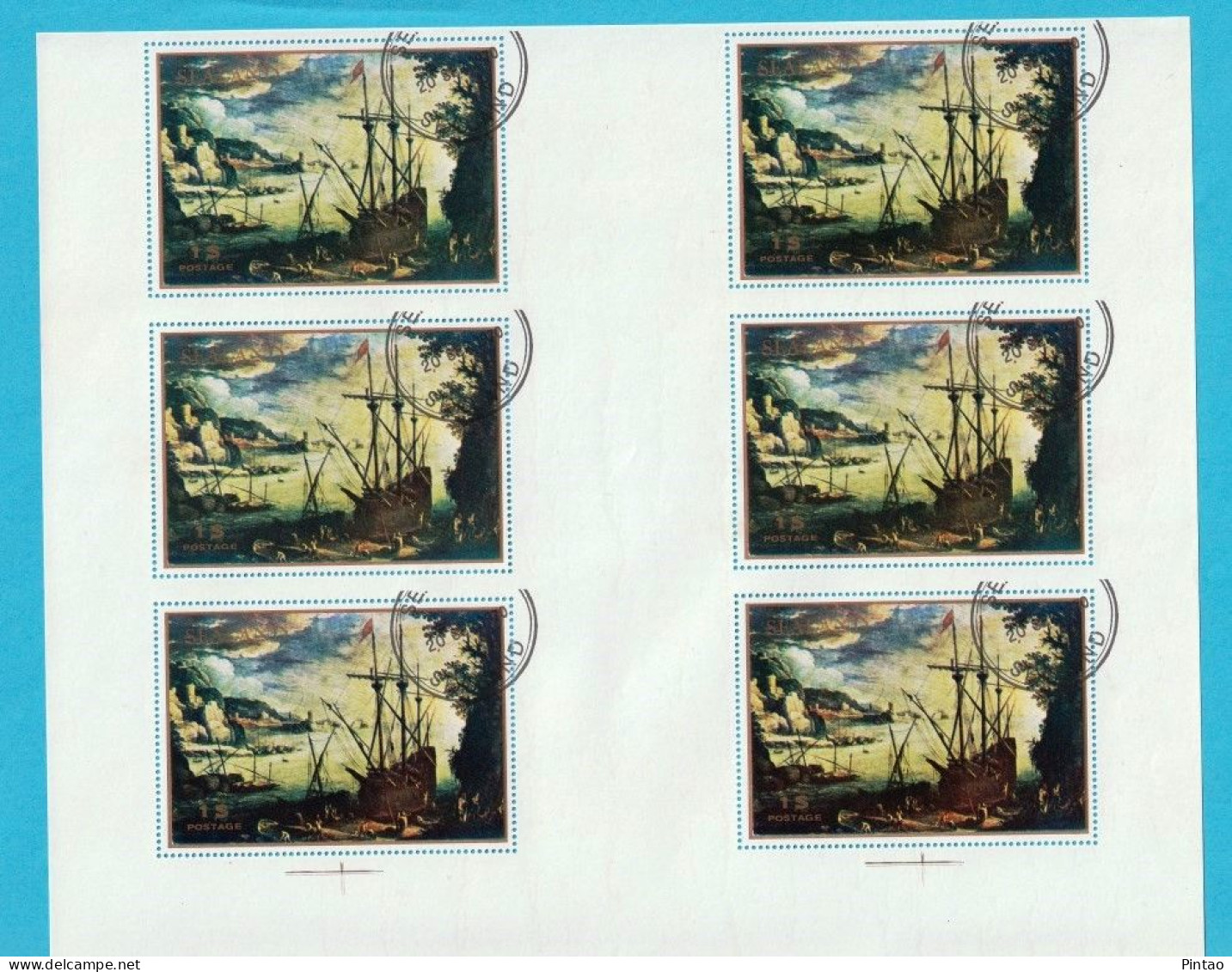 BAR8726_6s- SEALAND 1970- CTO (PINTURA - BARCOS) - Other & Unclassified