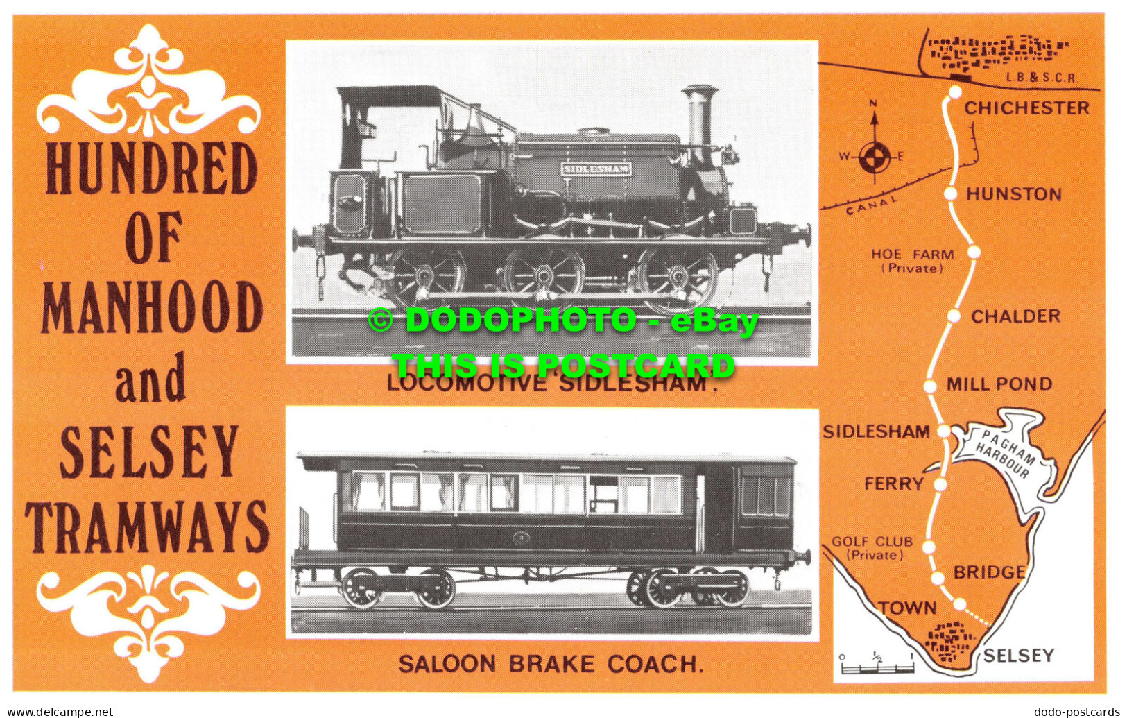 R542986 Hundred Of Manhood And Selsey Tramways. Saloon Brake Coach. Dalkeith Pic - World