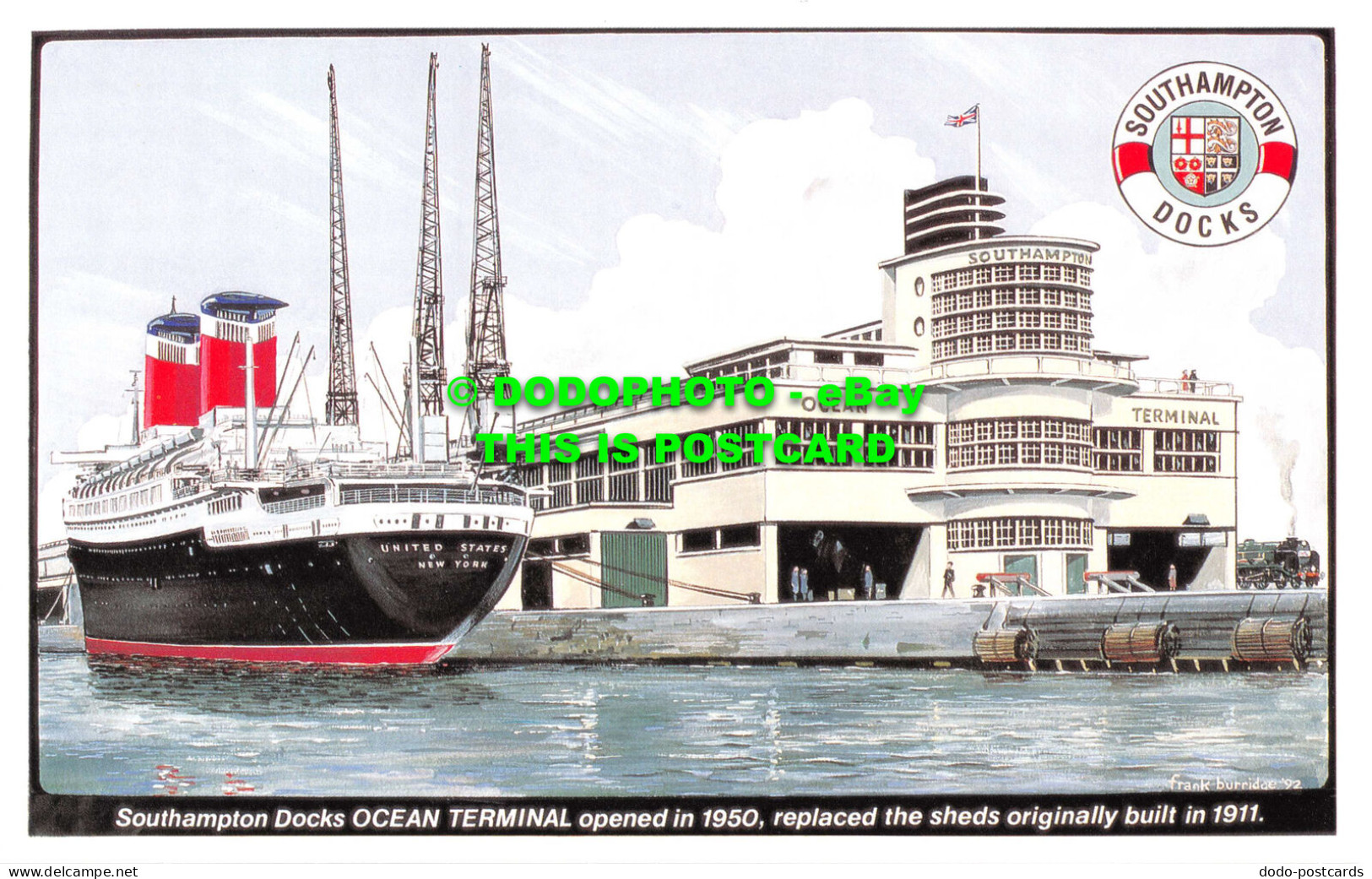 R542988 Southampton Docks Ocean Terminal. Dalkeith Publishing. Card No. D. 161 - World