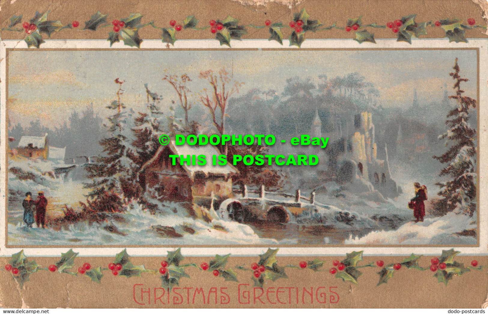 R543001 Christmas Greetings. Village In Winter. 1910 - World