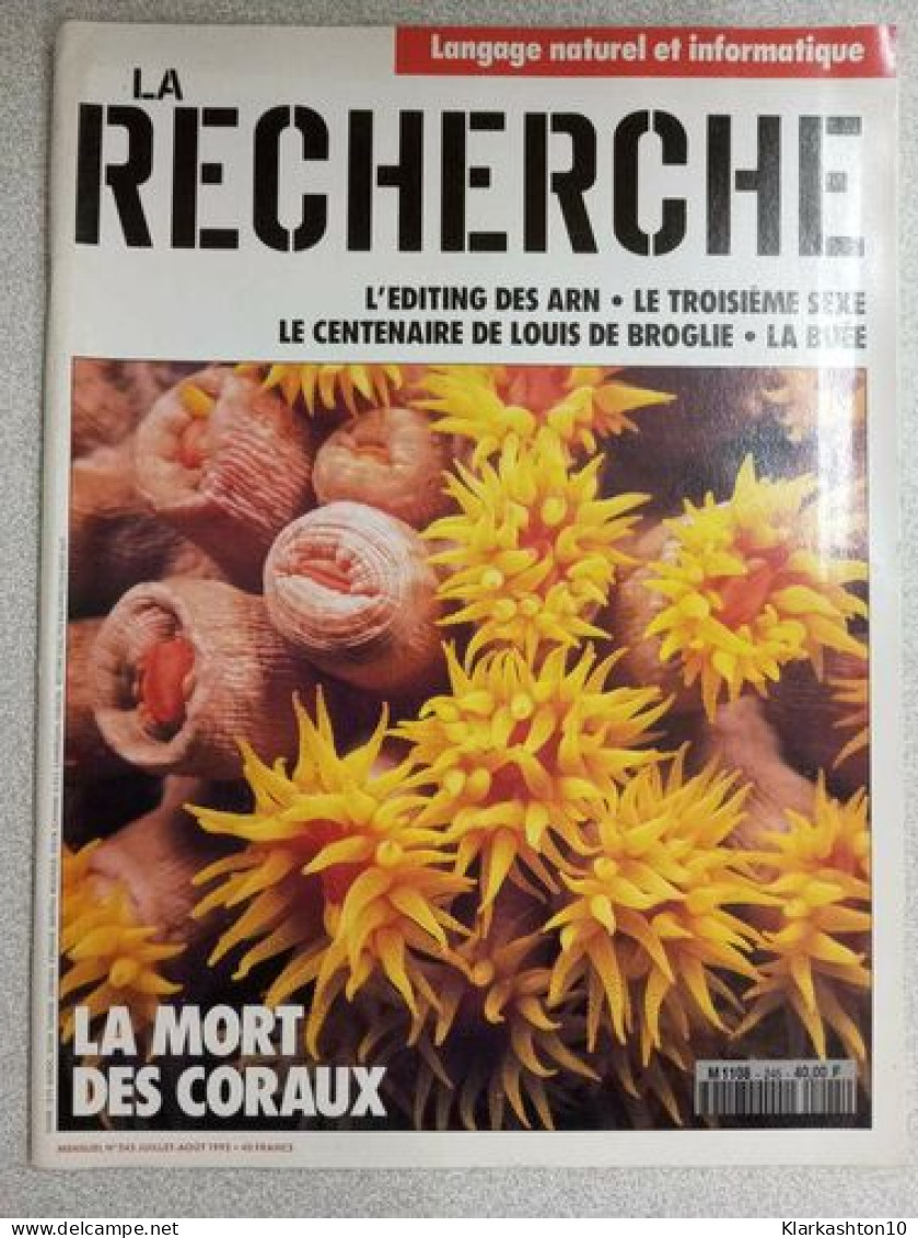 La Recherche Nº 245 / Juillet-Août 1992 - Autres & Non Classés