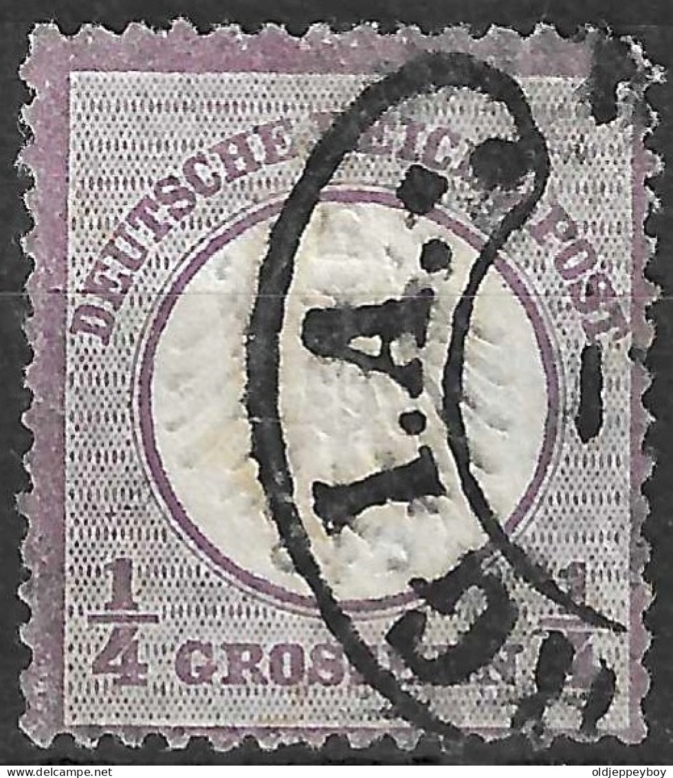 GERMAN EMPIRE GERMANY  1872 1/4g Violet LARGE SHIELD Mi #16 Cat Value 130€ - Used Stamps
