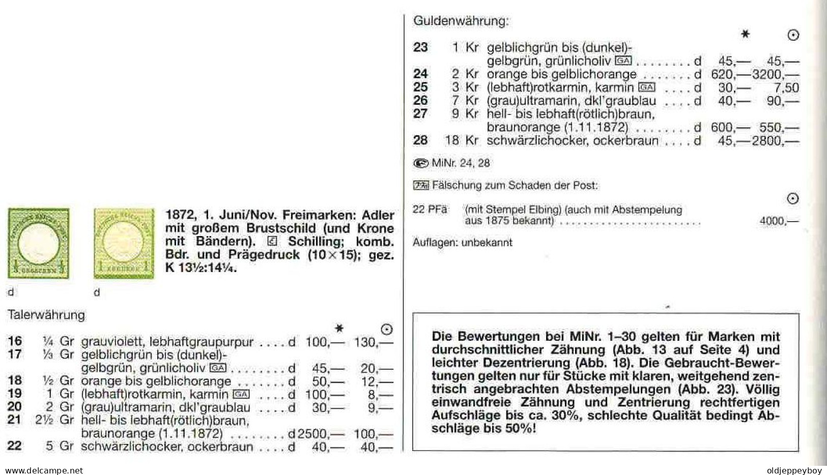 GERMAN EMPIRE GERMANY  1872 1/4g Violet LARGE SHIELD Mi #16 Cat Value 130€ - Oblitérés